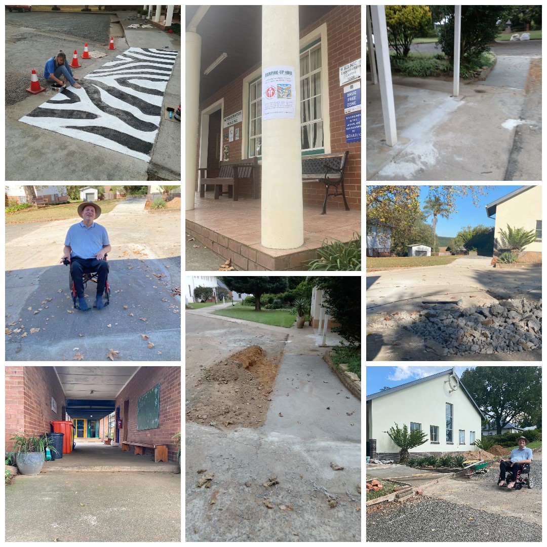 Collage showing the new ramps and accessible paths completed during Phase 1